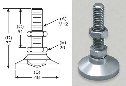 Level-It Leveling Mount MB-SW6L Anti-Vibe Stud Style Leveler S/&W Manufacturing Co Inc.