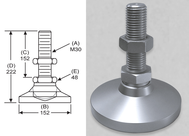 Level-It Leveling Mount MT-SW6L Anti-Vibe Tapped Style Leveler S/&W Manufacturing Co Inc.