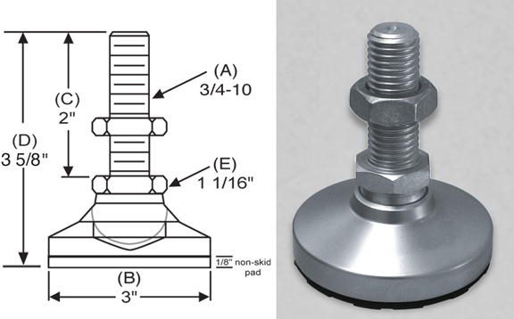 S /& W NSW-5 Leveling Mount,Swivel Stud,1-8,4 in Base
