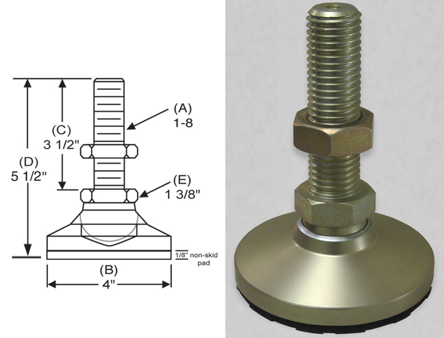S /& W NSW-5 Leveling Mount,Swivel Stud,1-8,4 in Base