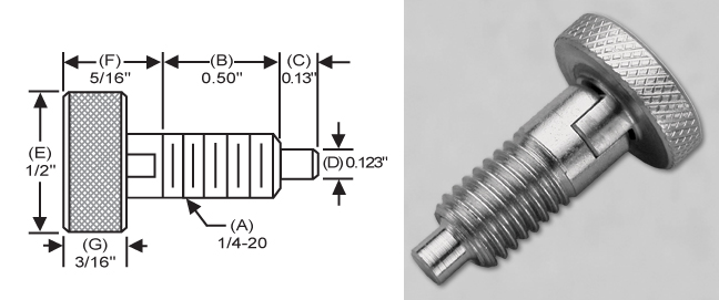 Hand Retractable Spring Plunger KLS-6 Hand Retractable Spring Plunger S/&W Manufacturing Co Inc.