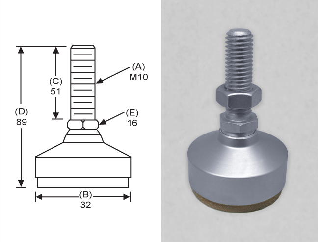 Level-It Leveling Mount MB-SW3H Anti-Vibe Stud Style Leveler S/&W Manufacturing Co Inc.