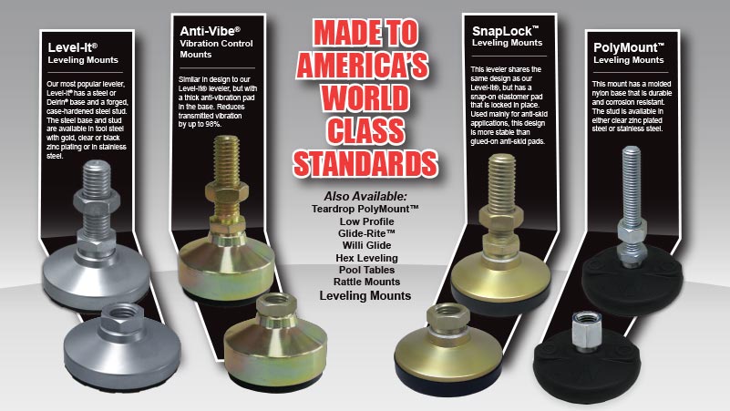 Glide-Rite Leveling Mount MG02-EL Stud Style Leveler with Elastomer S&W Manufacturing Co Inc. Glide-Rite Leveling Mount MG02-EL Stud Style Leveler with Elastomer S&W Manufacturing Co Inc.