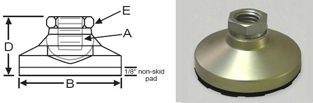 Inc. Level-It Leveling Mount NSTS-4 Tapped Style Non Skid Leveler S&W Manufacturing Co Inc. Level-It Leveling Mount NSTS-4 Tapped Style Non Skid Leveler S&W Manufacturing Co