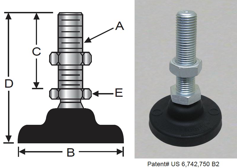 Inc. PolyMount Leveling Mount BNYLE58 Nylon Stud Style Leveler S&W Manufacturing Co Inc. PolyMount Leveling Mount BNYLE58 Nylon Stud Style Leveler S&W Manufacturing Co