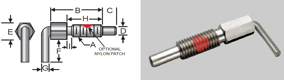 Hand Retractable Spring Plunger SLNW-7 Non Locking L-Handle Spring Plunger with Nylon Patch S&W Manufacturing Co Inc. Hand Retractable Spring Plunger SLNW-7 Non Locking L-Handle Spring Plunger with Nylon Patch S&W Manufacturing Co Inc.