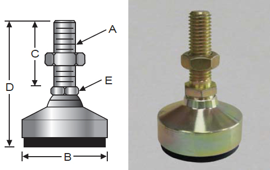 Yellow Zinc Anti-Vibration Load Capacity BSW-2H 3-3/4 Height S W Leveling Mount 2400 lb Yellow Zinc Anti-Vibration Load Capacity BSW-2H 3-3/4 Height S W Leveling Mount 2400 lb