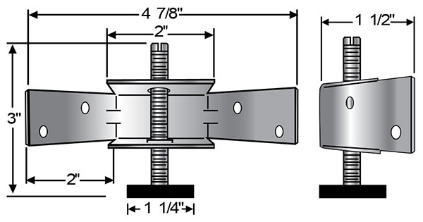 Thread Checker SW-RAS-8B Heavy Duty Bracket Leveler Mount S&W Manufacturing Co Inc. Thread Checker SW-RAS-8B Heavy Duty Bracket Leveler Mount S&W Manufacturing Co Inc.