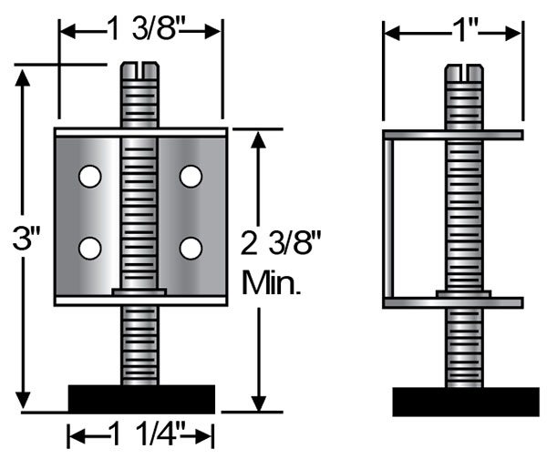 Thread Checker SW-RAS-8B Heavy Duty Bracket Leveler Mount S&W Manufacturing Co Inc. Thread Checker SW-RAS-8B Heavy Duty Bracket Leveler Mount S&W Manufacturing Co Inc.