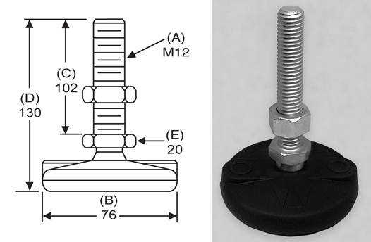 Inc. PolyMount Leveling Mount BNYLE58 Nylon Stud Style Leveler S&W Manufacturing Co Inc. PolyMount Leveling Mount BNYLE58 Nylon Stud Style Leveler S&W Manufacturing Co