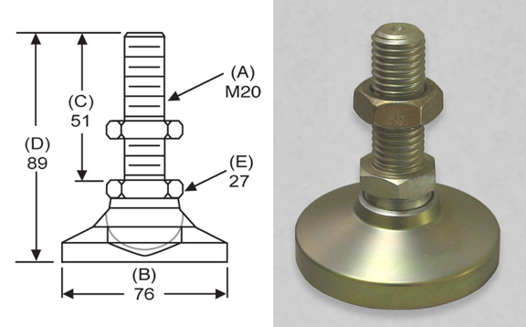 Inc. PolyMount Leveling Mount BMNYLC36 Nylon Stud Style Leveler S&W Manufacturing Co Inc. PolyMount Leveling Mount BMNYLC36 Nylon Stud Style Leveler S&W Manufacturing Co