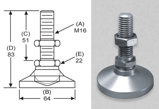 Inc. Level-It Leveling Mount MS-SW6 Stud Style Leveler S&W Manufacturing Co Inc. Level-It Leveling Mount MS-SW6 Stud Style Leveler S&W Manufacturing Co