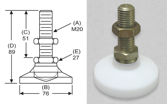 Level-It Leveling Mount SMS-WD4 Delrin Stud Style Leveler S&W Manufacturing Co Inc. Level-It Leveling Mount SMS-WD4 Delrin Stud Style Leveler S&W Manufacturing Co Inc.