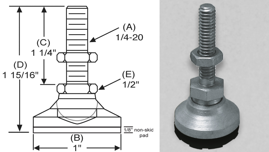 Glide-Rite Leveling Mount SMG07-EL Stud Style Leveler with Elastomer Glide-Rite Leveling Mount SMG07-EL Stud Style Leveler with Elastomer