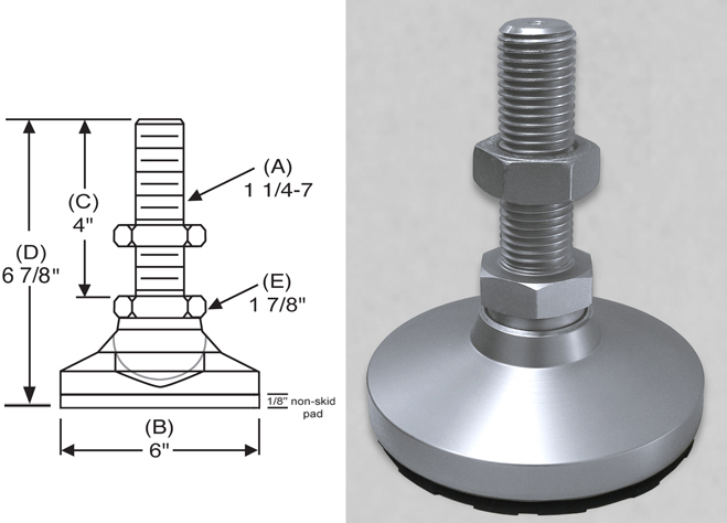 Inc. Skid Leveler S&W Manufacturing Co Level-It Leveling Mount NSSW-5G Stud Style Non Inc. Skid Leveler S&W Manufacturing Co Level-It Leveling Mount NSSW-5G Stud Style Non