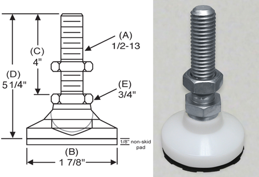 Level-It Leveling Mount SMS-WD4 Delrin Stud Style Leveler S&W Manufacturing Co Inc. Level-It Leveling Mount SMS-WD4 Delrin Stud Style Leveler S&W Manufacturing Co Inc.