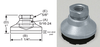 Inc. Level-It Leveling Mount NTS-2 Tapped Style Non-Skid Leveler S&W Manufacturing Co Inc. Level-It Leveling Mount NTS-2 Tapped Style Non-Skid Leveler S&W Manufacturing Co