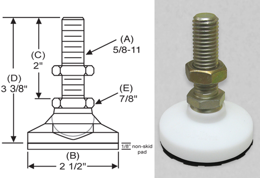 J.W 1/2-13 Thread Size 700lbs Maximum Load Capacity 4 Thread Length Inc. Inch Size WincoLEVEL-IT 8T4LTM/DN Series LPST 303 Stainless Steel Threaded Stud Type Leveling Mount with Delrin Base 4 Thread Length J.W 1/2-13 Thread Size 700lbs Maximum Load Capacity 4 Thread Length Inc. Inch Size WincoLEVEL-IT 8T4LTM/DN Series LPST 303 Stainless Steel Threaded Stud Type Leveling Mount with Delrin Base 4 Thread Length
