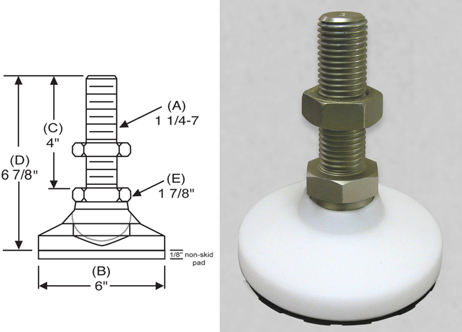 J.W 1/2-13 Thread Size 700lbs Maximum Load Capacity 4 Thread Length Inc. Inch Size WincoLEVEL-IT 8T4LTM/DN Series LPST 303 Stainless Steel Threaded Stud Type Leveling Mount with Delrin Base 4 Thread Length J.W 1/2-13 Thread Size 700lbs Maximum Load Capacity 4 Thread Length Inc. Inch Size WincoLEVEL-IT 8T4LTM/DN Series LPST 303 Stainless Steel Threaded Stud Type Leveling Mount with Delrin Base 4 Thread Length