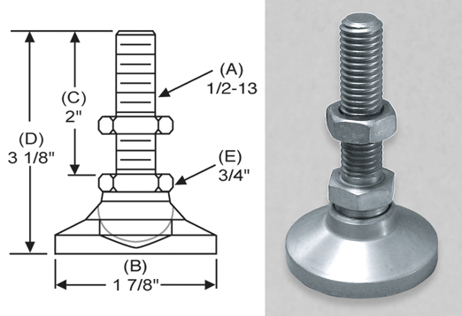 Footprint Nickel Finish ±15 Lot of 4 New BSW-00N 10-32 Leveling Mount 3/4° Footprint Nickel Finish ±15 Lot of 4 New BSW-00N 10-32 Leveling Mount 3/4°