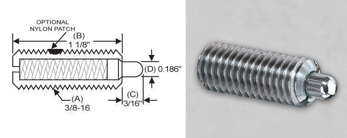 Ball & Spring Plunger SSW10-5B-316 Ball Plunger with Heavy & Light End Force S&W Manufacturing Co Inc. Ball & Spring Plunger SSW10-5B-316 Ball Plunger with Heavy & Light End Force S&W Manufacturing Co Inc.