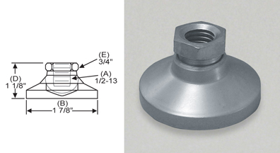 Anti-Vibe Vibration Control Mount SS-TSW-5M Tapped Style Leveler S&W Manufacturing Co Inc. 